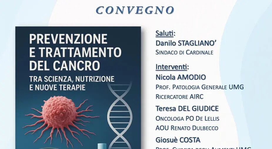 “Prevenzione e trattamento del cancro”: a Cardinale il convegno patrocinato da Umg e AIRC images “Prevenzione e trattamento del cancro”: a Cardinale il convegno patrocinato da Umg e AIRC