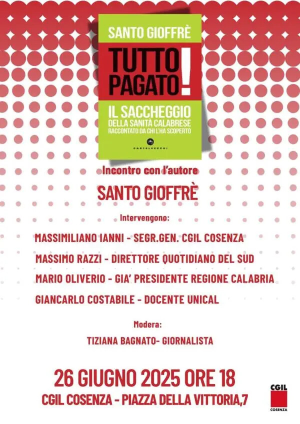 "Il saccheggio della sanità calabrese raccontato da chi l'ha scoperto", a Cosenza il libro di Santo Gioffrè images "Il saccheggio della sanità calabrese raccontato da chi l'ha scoperto", a Cosenza il libro di Santo Gioffrè