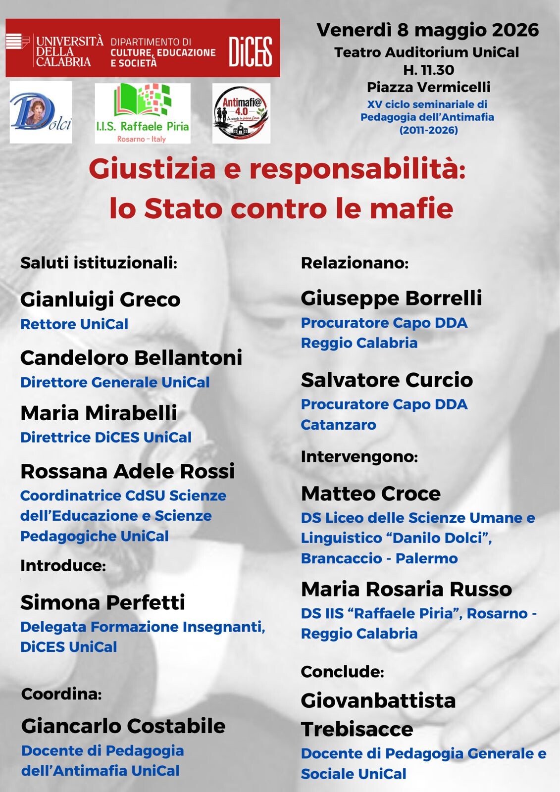 images Giustizia e responsabilità, all’UniCal confronto con i procuratori Borrelli e Curcio 