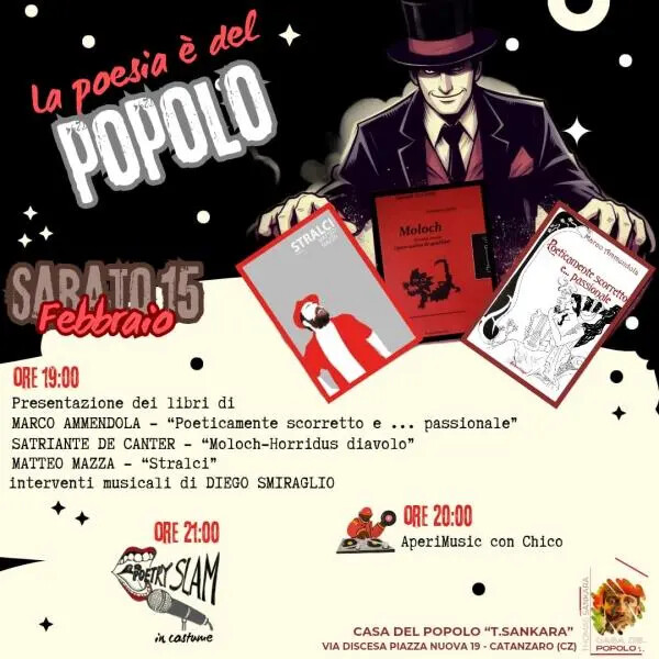 A Catanzaro libri, aperitivo e disfida poetica al PAP
images A Catanzaro libri, aperitivo e disfida poetica al PAP