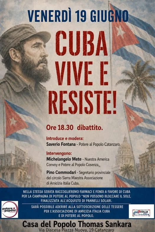 Potere al Popolo Catanzaro promuove un incontro "dedicato" a Cuba