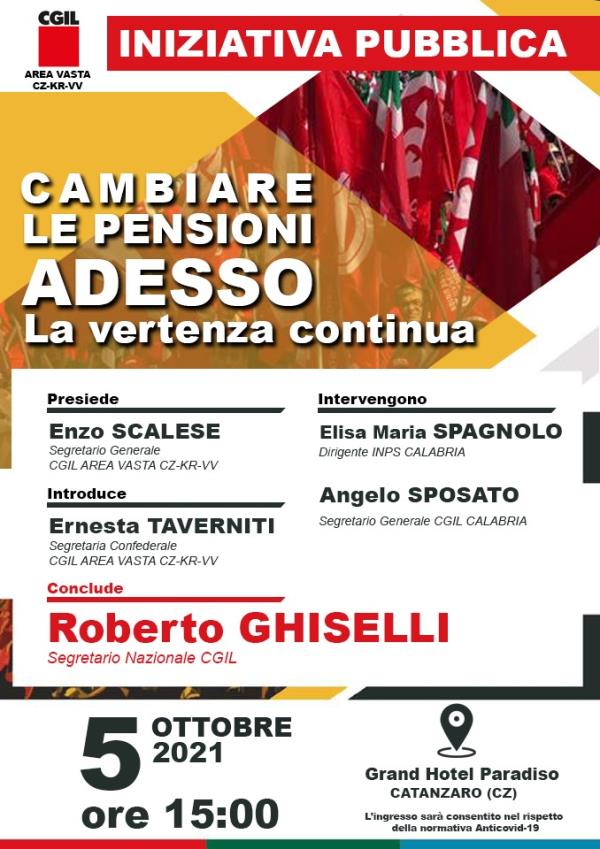 images “Cambiare le pensioni. Adesso. La vertenza continua”: domani 
iniziativa della CGIL Area Vasta Catanzaro-Crotone-Vibo
