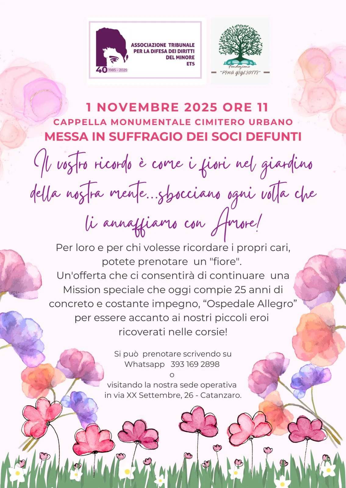 Catanzaro, una messa per ricordare: l’Associazione TDDM omaggia i soci scomparsi