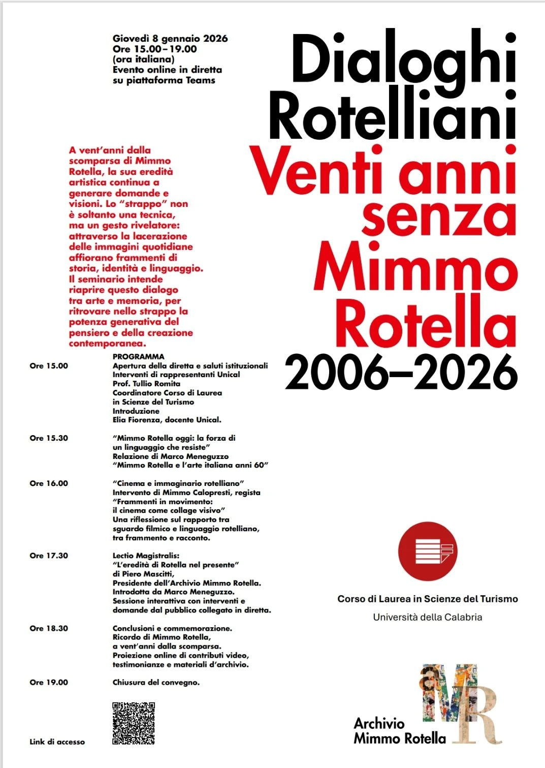 Venti anni senza Mimmo Rotella: l'8 gennaio 2026 i "Dialoghi Rotelliani"