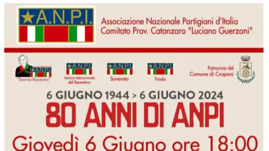 L'ANPI compie 80 anni, giovedì a Cropani il docufilm "Fino alla fine Comites- Meridionali nella Resistenza" images L'ANPI compie 80 anni, giovedì a Cropani il docufilm "Fino alla fine Comites- Meridionali nella Resistenza"