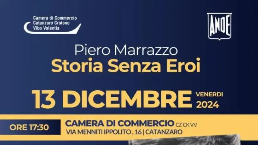 Il 13 dicembre alla CCIAA di Catanzaro l'Ande ospita Piero Marrazzo con "Storia senza eroi"
 images Il 13 dicembre alla CCIAA di Catanzaro l'Ande ospita Piero Marrazzo con "Storia senza eroi"