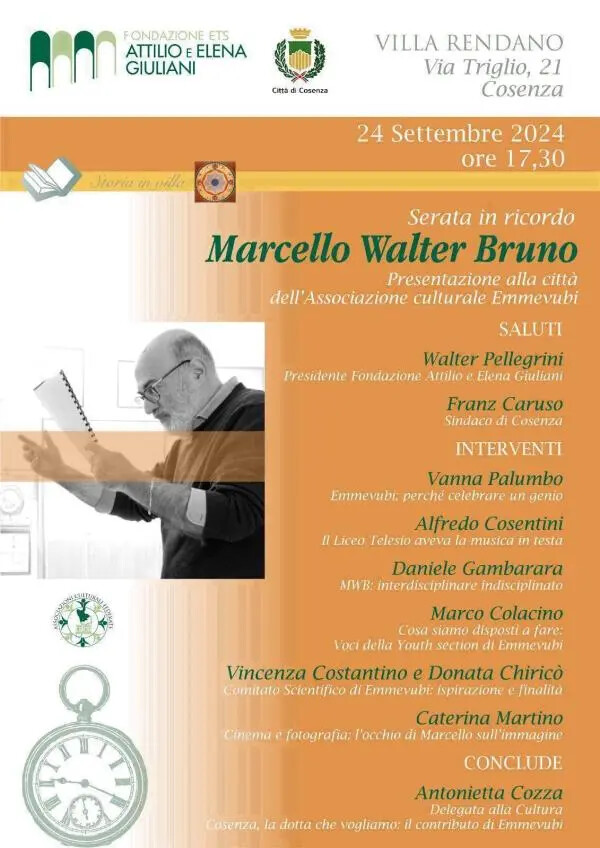 images A Cosenza nasce Emmevubi, associazione dedicata all'iintellettuale  Marcello Walter Bruno
