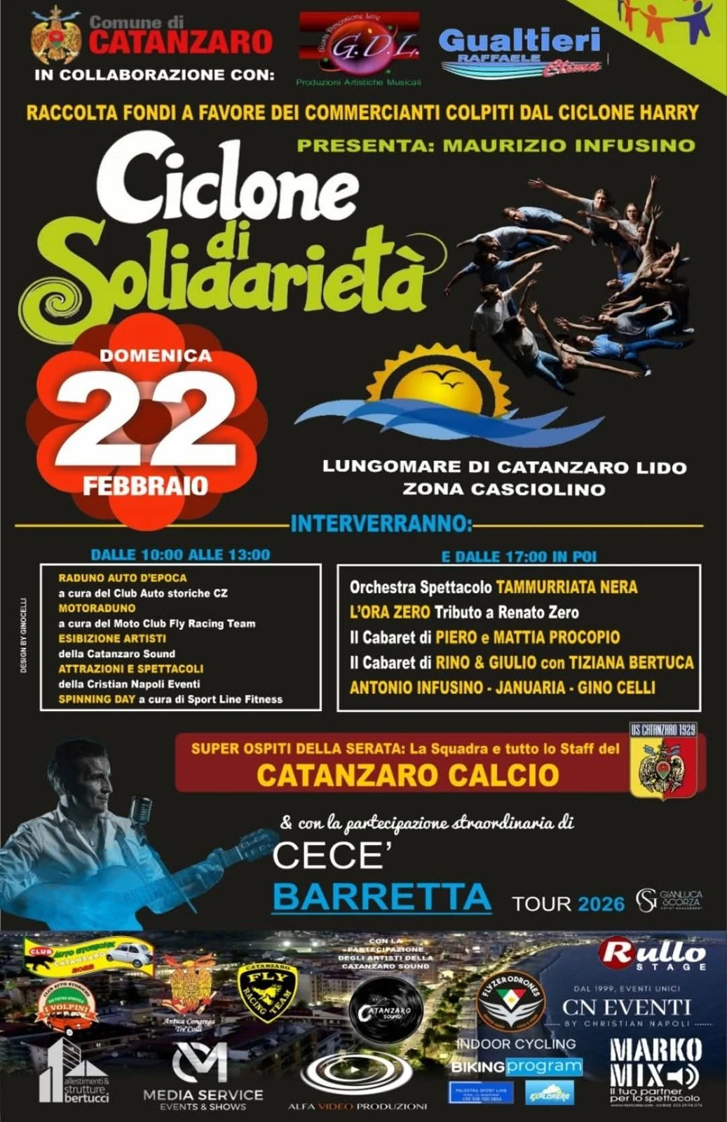 Ciclone Harry, domenica confermata il “Ciclone di solidarietà”