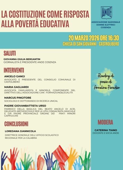 images Castrolibero, l'Ande promuove il convegno “La Costituzione come risposta alla povertà educativa” 