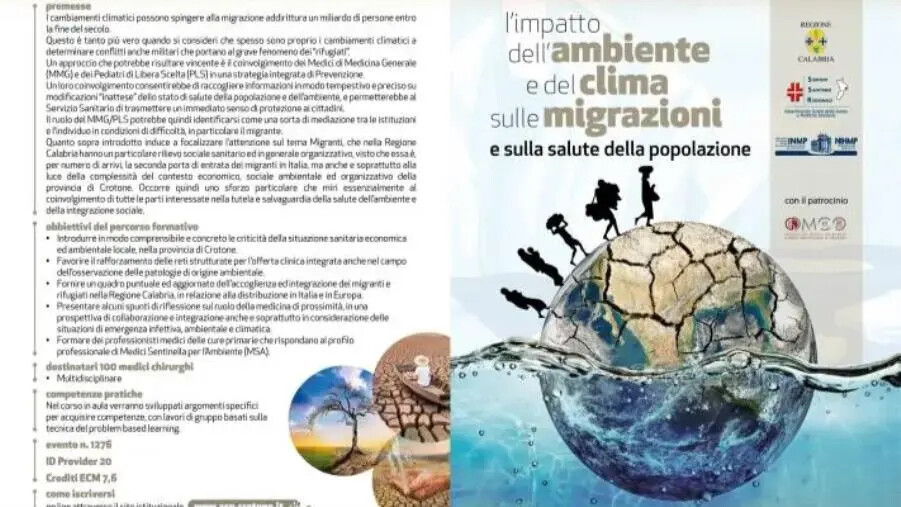 images L’impatto dell’ambiente e del clima sulle migrazioni e sulla salute della popolazione: a Crotone il seminario di Asp, Regione e INMP