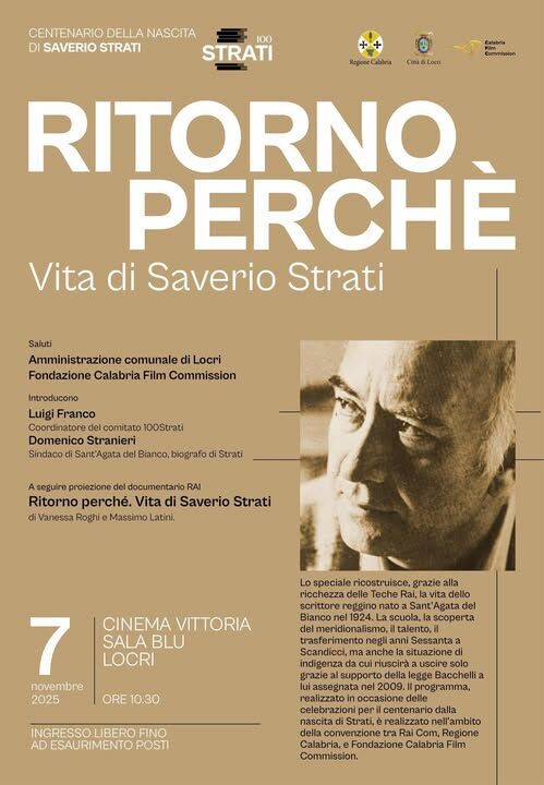 images A Locri il centenario di Saverio Strati con la proiezione del documentario RAI "Ritorno perché"