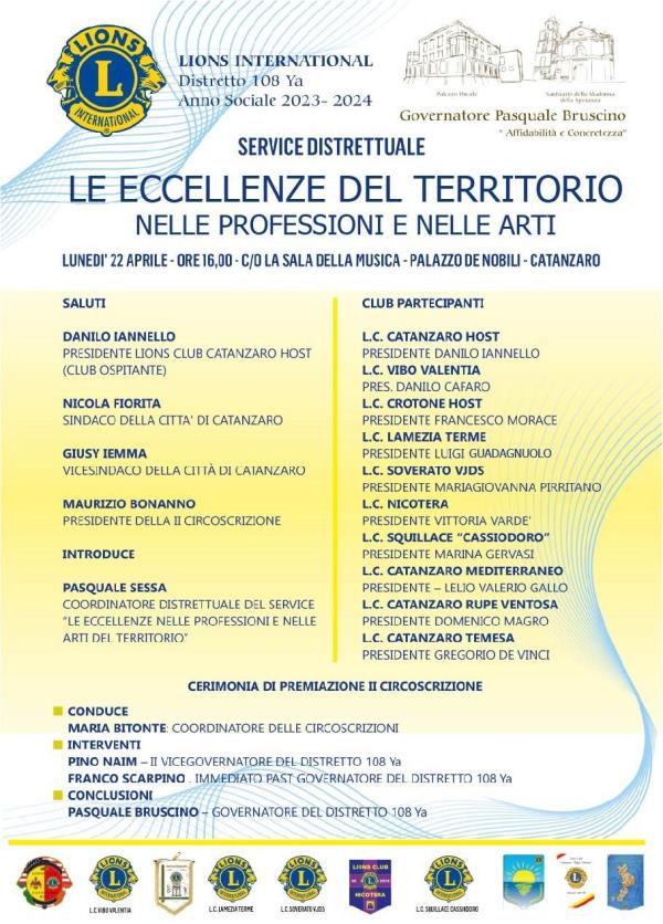 Eccellenze del territorio nelle professioni e nelle arti premiate dal Lions International: la cerimonia lunedì 22 aprile images Eccellenze del territorio nelle professioni e nelle arti premiate dal Lions International: la cerimonia lunedì 22 aprile