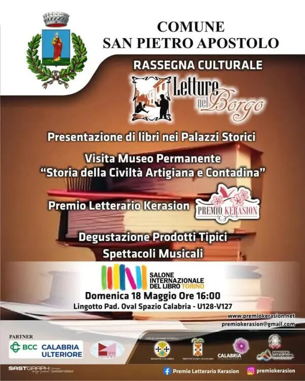 images Il Comune di San Pietro Apostolo al Salone Internazionale del Libro di Torino con la rassegna "Letture nel Borgo"