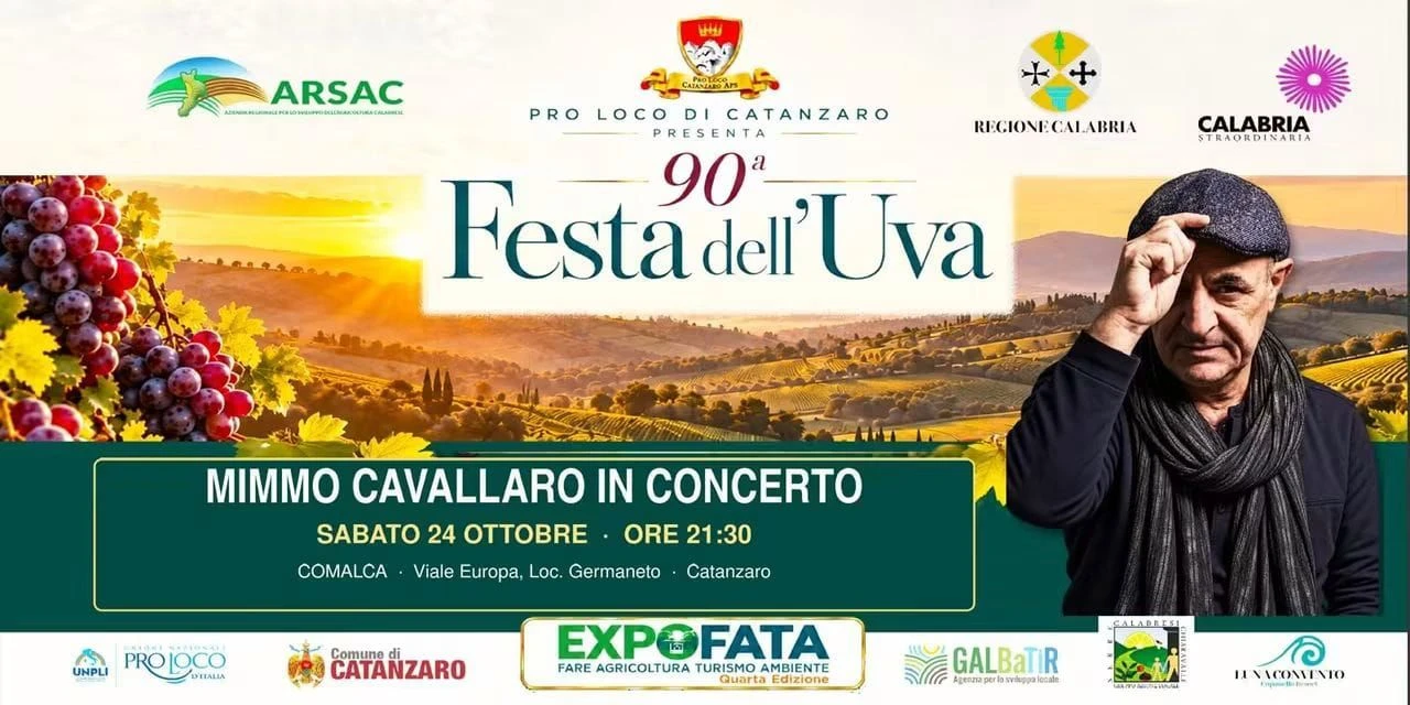 Festa dell’Uva a Germaneto di Catanzaro venerdì 23, 24 e 25 ottobre 2026