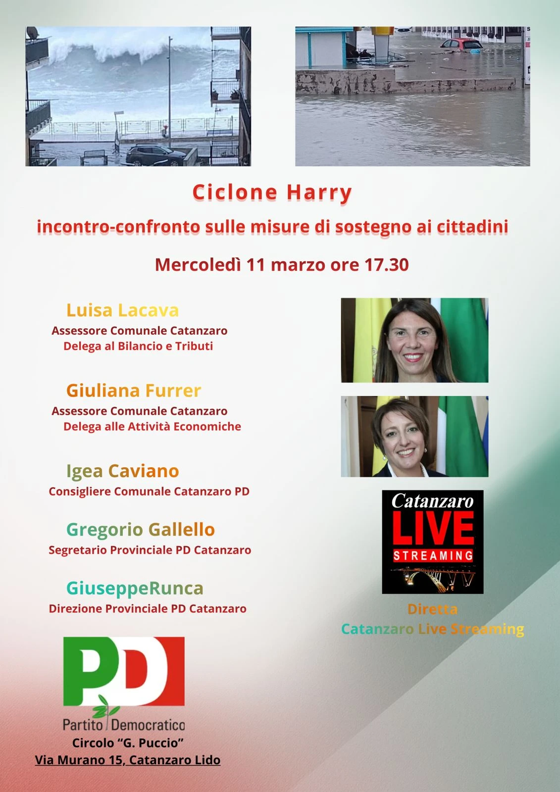Ciclone Harry, a Catanzaro lido un incontro-confronto sulle misure di sostegno ai cittadini