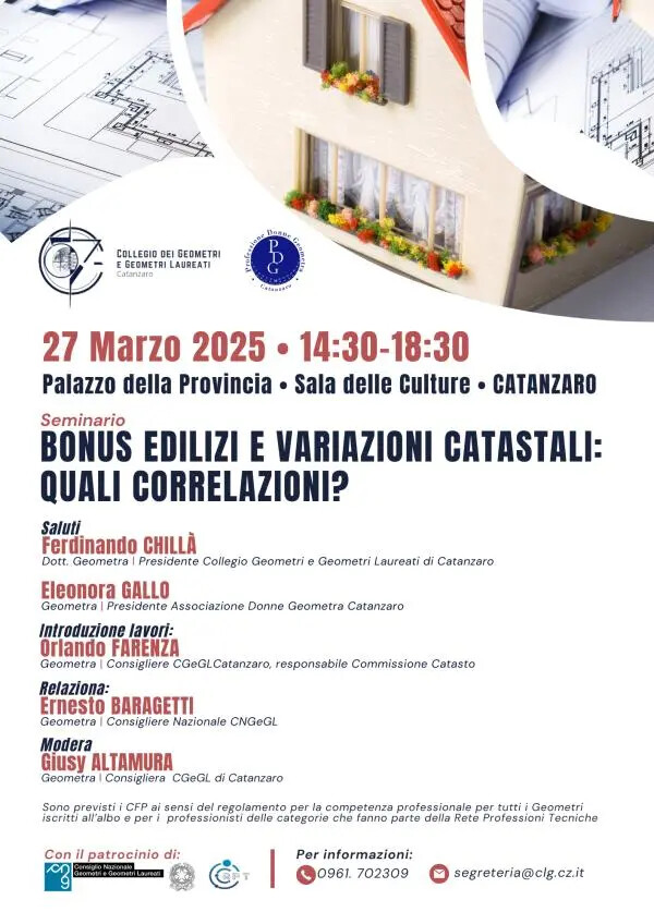 images Catanzaro, Collegio dei Geometri analizza le variazioni catastali: giovedì l’incontro pubblico 