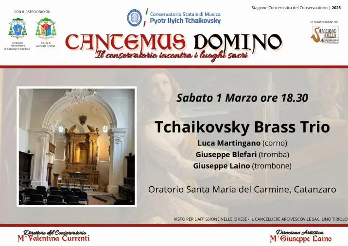 images Sabato 1 marzo a Catanzaro il concerto del Tchaikovsky Brass Trio