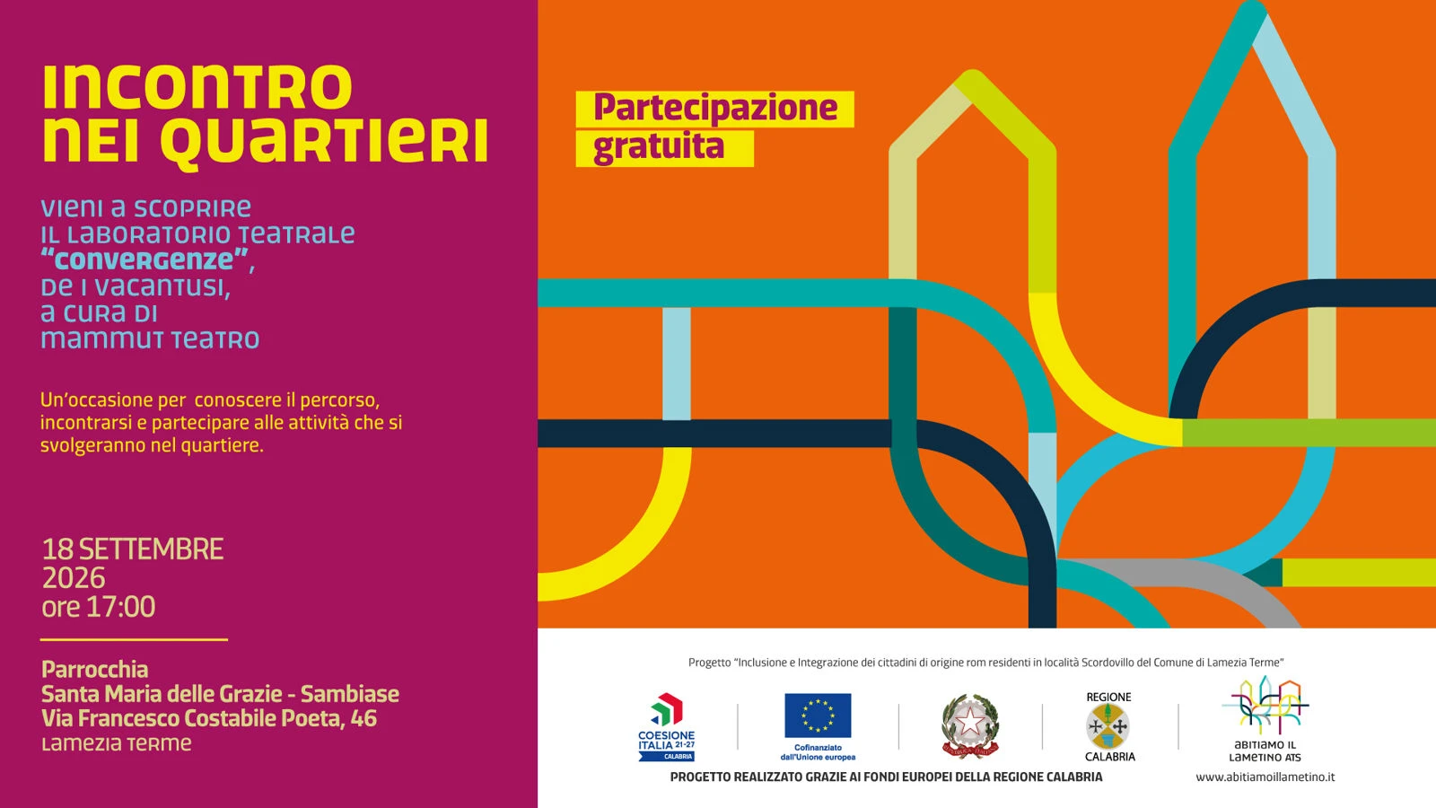 “Intrecci-Abitiamo il Lametino” nei quartieri: a Sambiase incontro con la comunità  