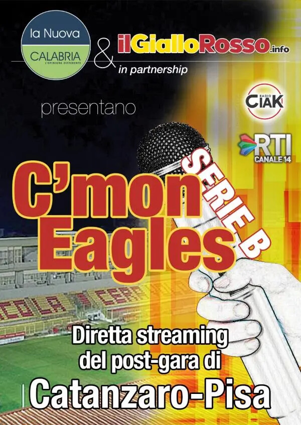 C’mon Eagles serie B: alle 16,50 diretta post gara Catanzaro-Pisa, in studio Miguel Rechichi images C’mon Eagles serie B: alle 16,50 diretta post gara Catanzaro-Pisa, in studio Miguel Rechichi