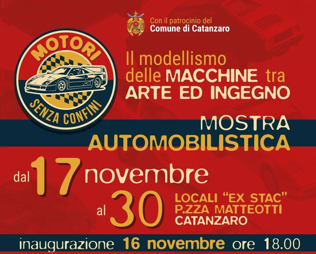 “Motori senza confini”, a Catanzaro oltre 300 modelli in mostra tra storia, cinema e design