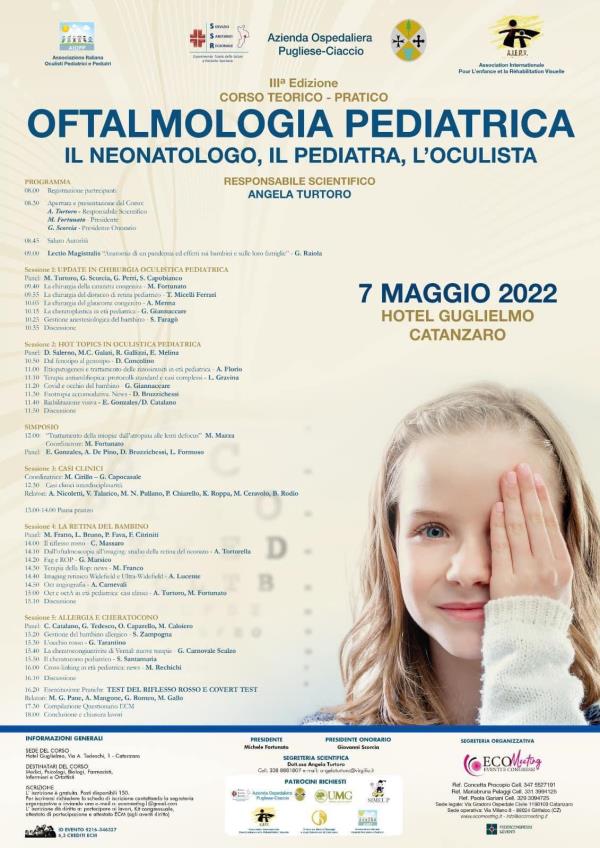 Catanzaro, le nuove frontiere dell'Oftalmologia pediatrica: 50 esperti a confronto images Catanzaro, le nuove frontiere dell'Oftalmologia pediatrica: 50 esperti a confronto
