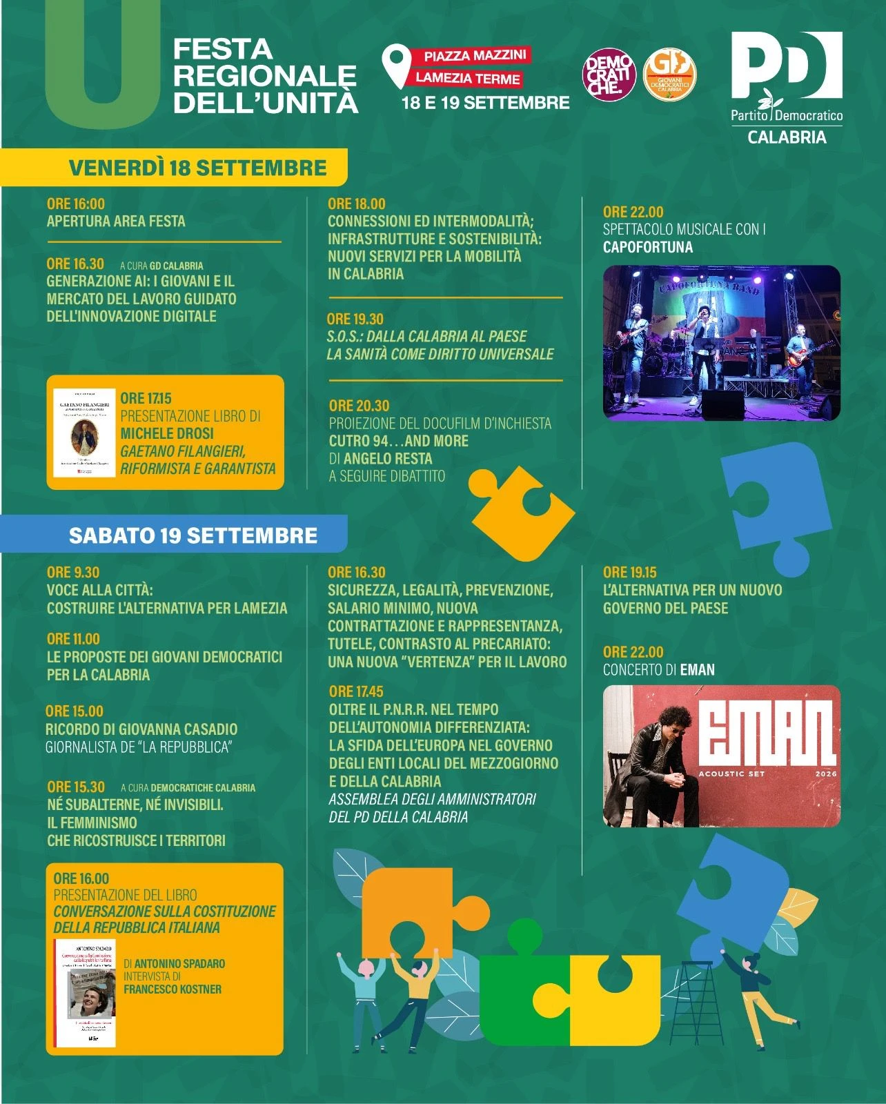 A Lamezia Terme la Festa regionale dell’unità del Partito Democratico della Calabria