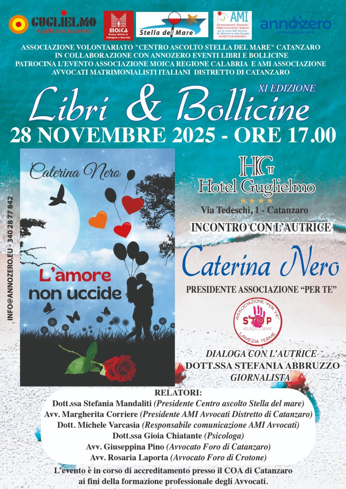 Catanzaro, Libri & bollicine presenta “L’amore non uccide” di Caterina Nero 