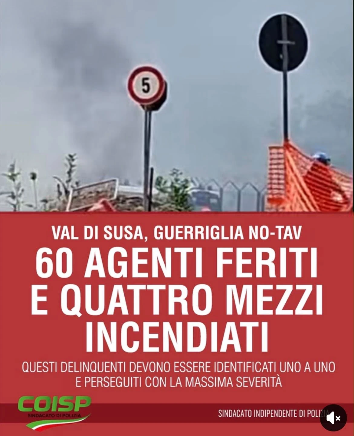 No Tav, Coisp: “Quattro mezzi delle Forze dell’Ordine incendiati, oltre 60 feriti”