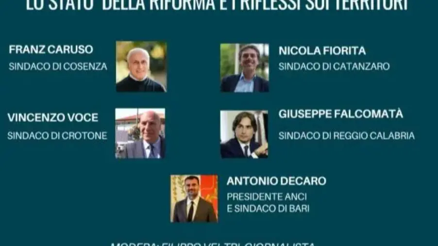 Autonomia differenziata, domani a Catanzaro incontro tra i sindaci calabresi con Decaro images Autonomia differenziata, domani a Catanzaro incontro tra i sindaci calabresi con Decaro