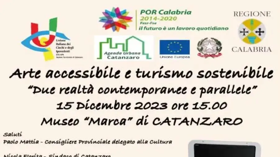 images Arte accessibile e turismo sostenibile: oggi il convegno al Marca di Catanzaro