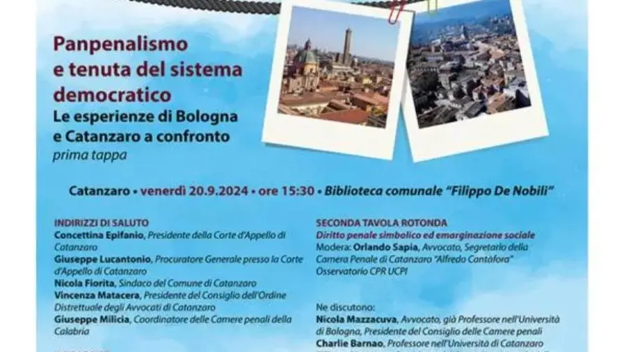 images Catanzaro, 'Pan penalismo e tenuta del sistema democratico': esperti a confronto 