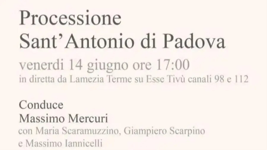 Lamezia, la Processione di Sant’Antonio di Padova sarà in diretta televisiva e su facebook images Lamezia, la Processione di Sant’Antonio di Padova sarà in diretta televisiva e su facebook
