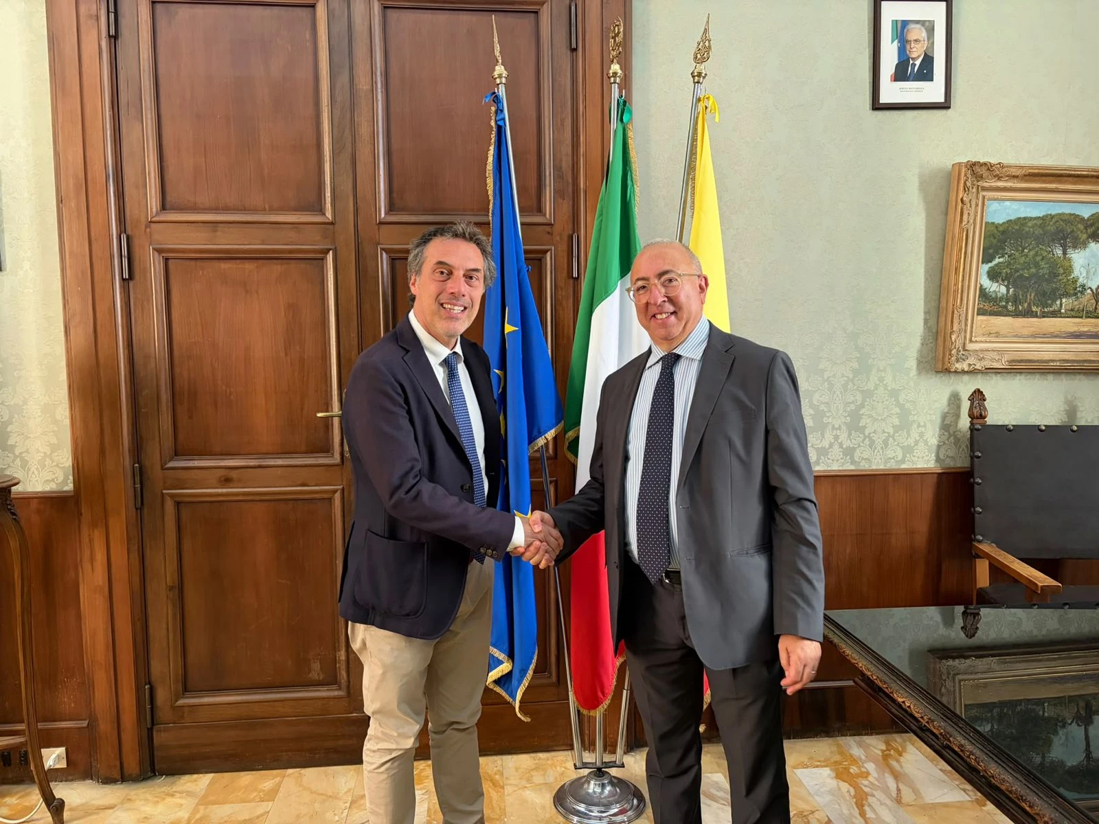 Il neo prefetto Di Nuzzo in visita a Palazzo De Nobili, incontro istituzionale con Fiorita