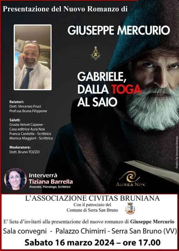 "Gabriele dalla Toga al Saio", il 16 marzo la presentazione del libro di Giuseppe Mercurio images "Gabriele dalla Toga al Saio", il 16 marzo la presentazione del libro di Giuseppe Mercurio