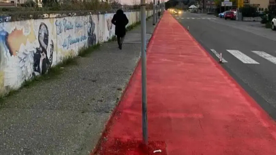 images Gianni Costa: "A Catanzaro uno specchio nel bel mezzo della pista ciclabile"