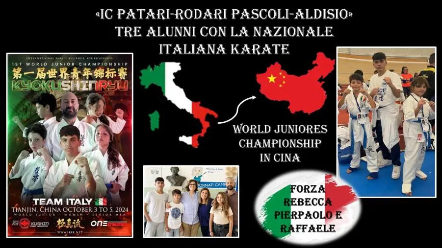 Catanzaro, 3 alunni dell'Ic 'Patari-Rodari-Pascoli-Aldisio' convocati dalla Nazionale italiana Karate images Catanzaro, 3 alunni dell'Ic 'Patari-Rodari-Pascoli-Aldisio' convocati dalla Nazionale italiana Karate