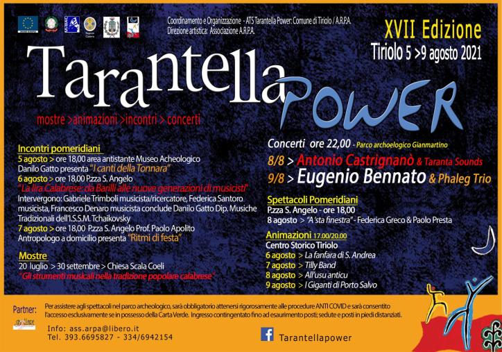 Tiriolo. Dal 5 al 9 agosto a Tiriolo la VII edizione del “Tarantella Power” images Tiriolo. Dal 5 al 9 agosto a Tiriolo la VII edizione del “Tarantella Power”