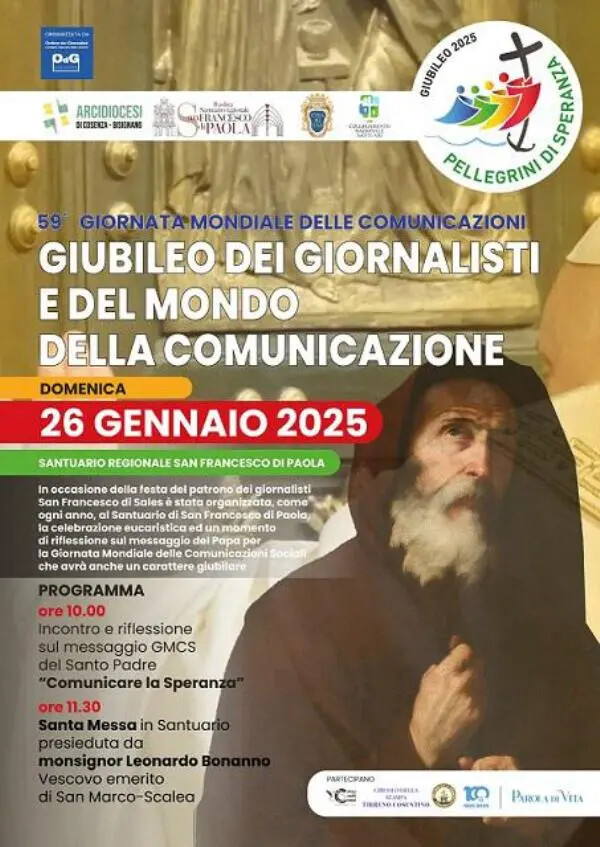 "Giubileo dei giornalisti", il 26 gennaio si celebra al Santuario di San Francesco di Paola images "Giubileo dei giornalisti", il 26 gennaio si celebra al Santuario di San Francesco di Paola