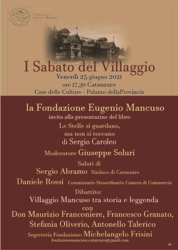 Catanzaro. A "I sabati del villaggio" il libro “Le stelle si guardano ma non si toccano” di Sergio Caroleo images Catanzaro. A "I sabati del villaggio" il libro “Le stelle si guardano ma non si toccano” di Sergio Caroleo
