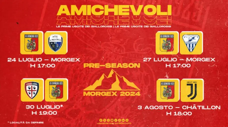 images Fissate le amichevoli del Catanzaro: il 30 luglio i giallorossi affronteranno il Cagliari