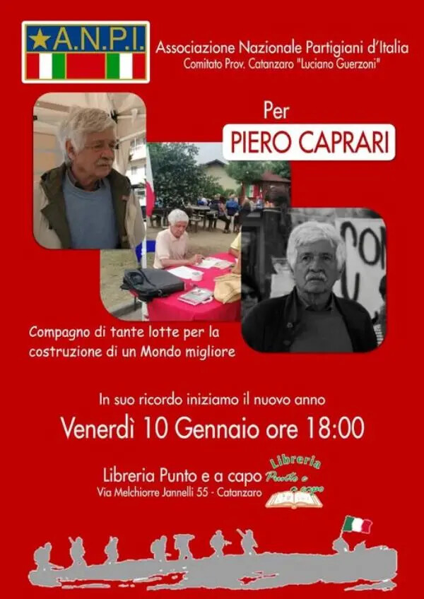 images Catanzaro, venerdì appuntamento dell'ANPI in ricordo di Piero Caprari