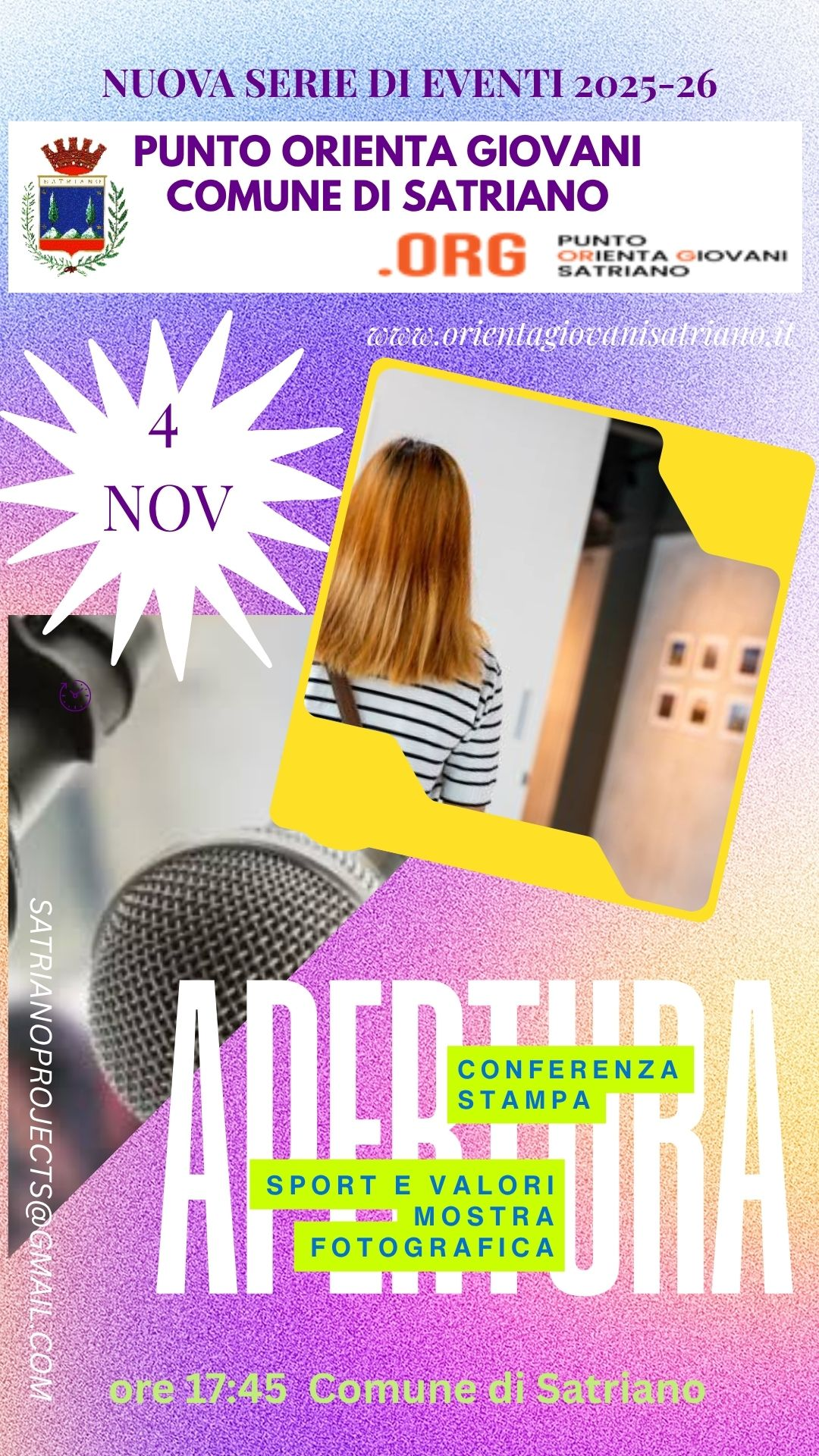 Orientamento e formazione, a Satriano il 4 novembre il "Punto ORienta Giovani"