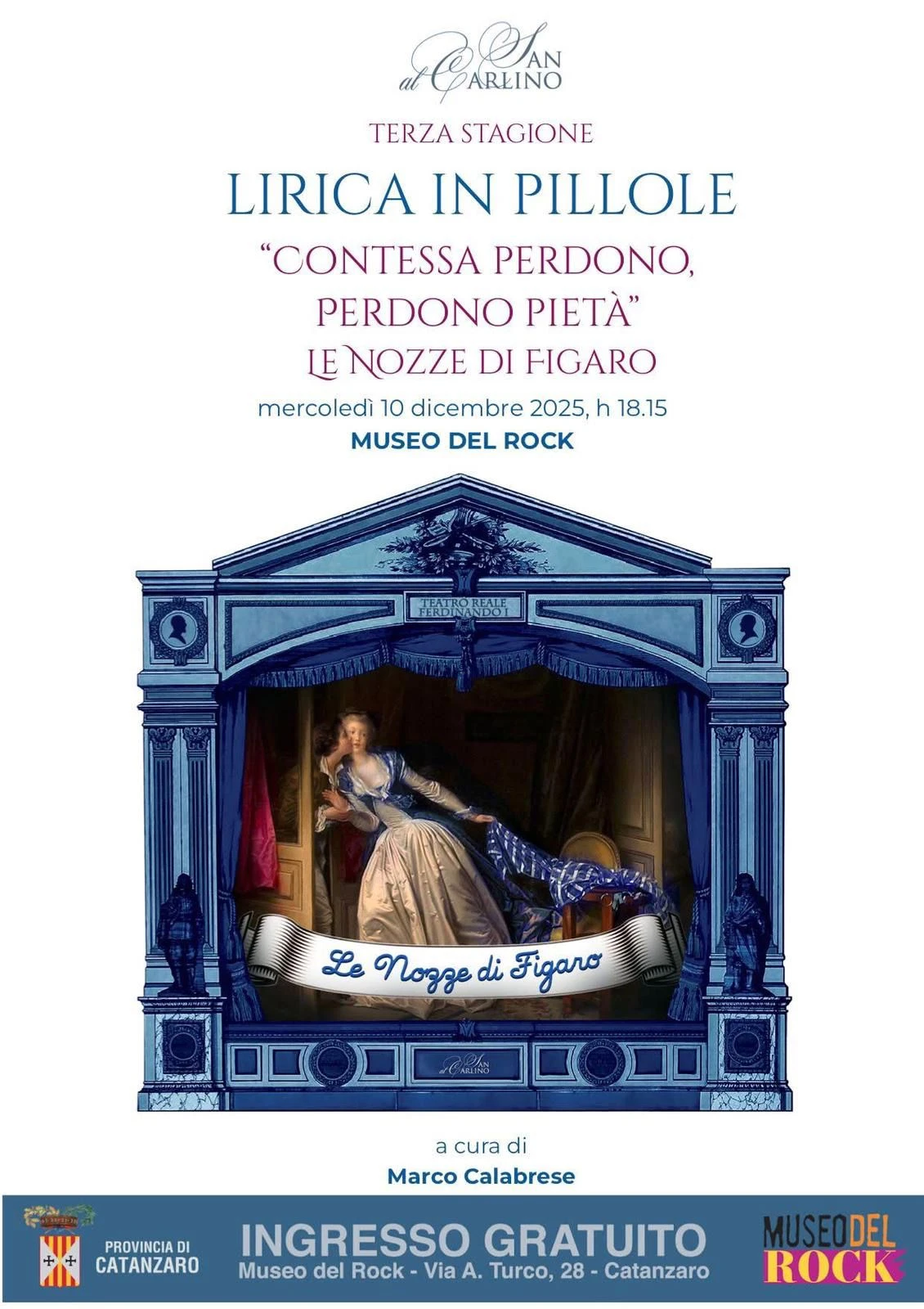 Catanzaro, il 10 dicembre al via la nuova stagione di “Lirica in Pillole”
