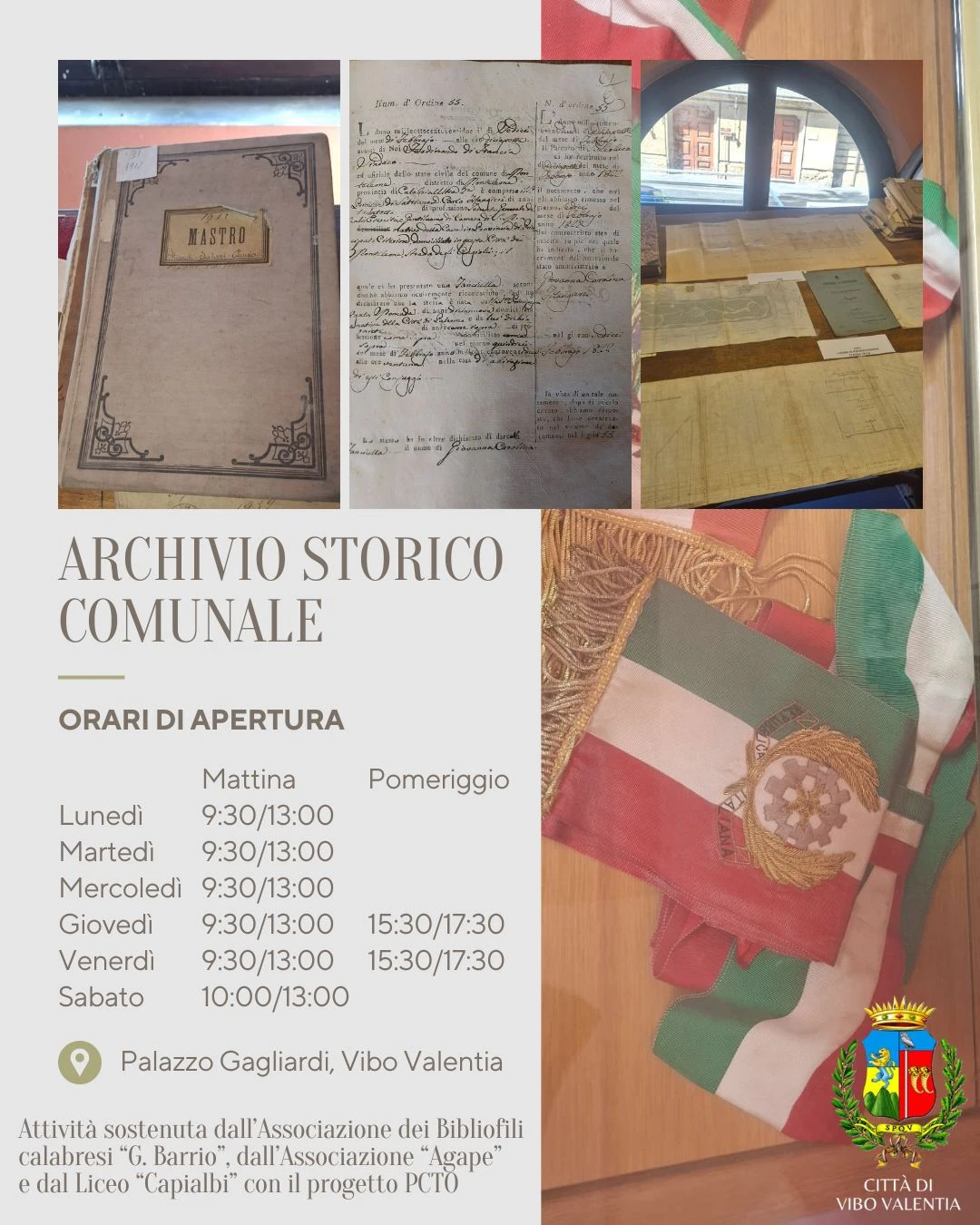 Archivio storico comunale a Vibo, ampliati gli orari di apertura