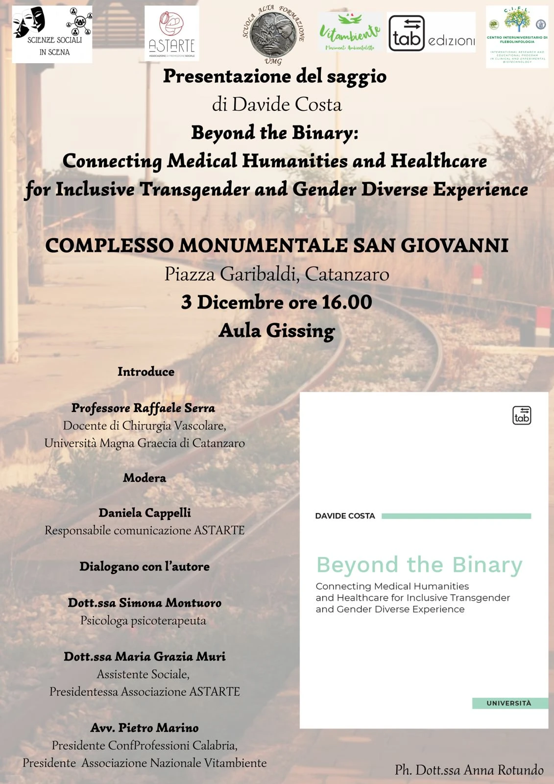 Catanzaro, al San Giovanni la presentazione del saggio “Beyond the Binary” di Davide Costa 