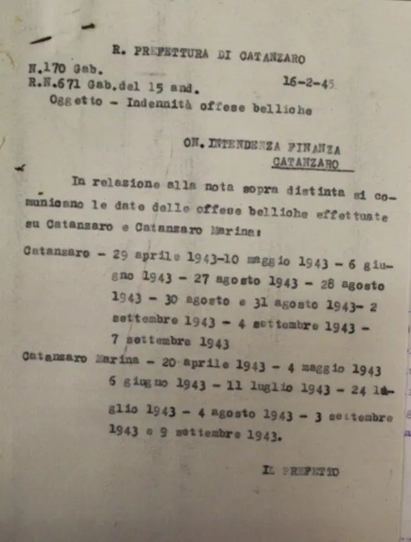 images Mario Saccà: "17 mesi prima del 25 aprile, dopo le bombe del 1943, a Catanzaro arrivano i Canadesi"
