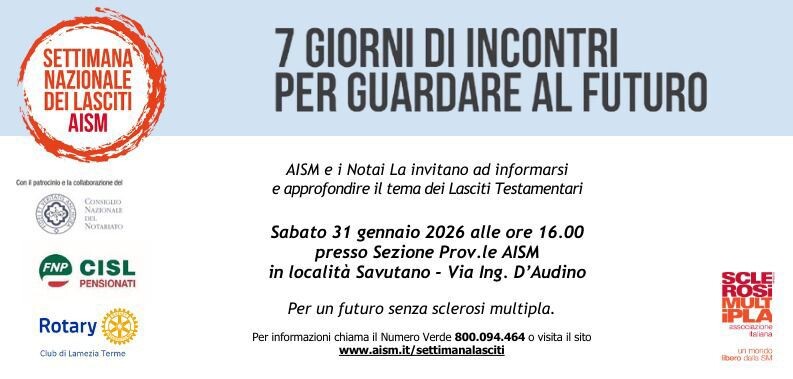 images La Sezione Provinciale AISM di Catanzaro partecipa alla Settimana nazionale dei Lasciti 