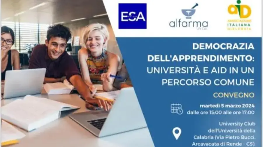 'Democrazia dell'apprendimento': UniCal e AID in un percorso comune
images 'Democrazia dell'apprendimento': UniCal e AID in un percorso comune