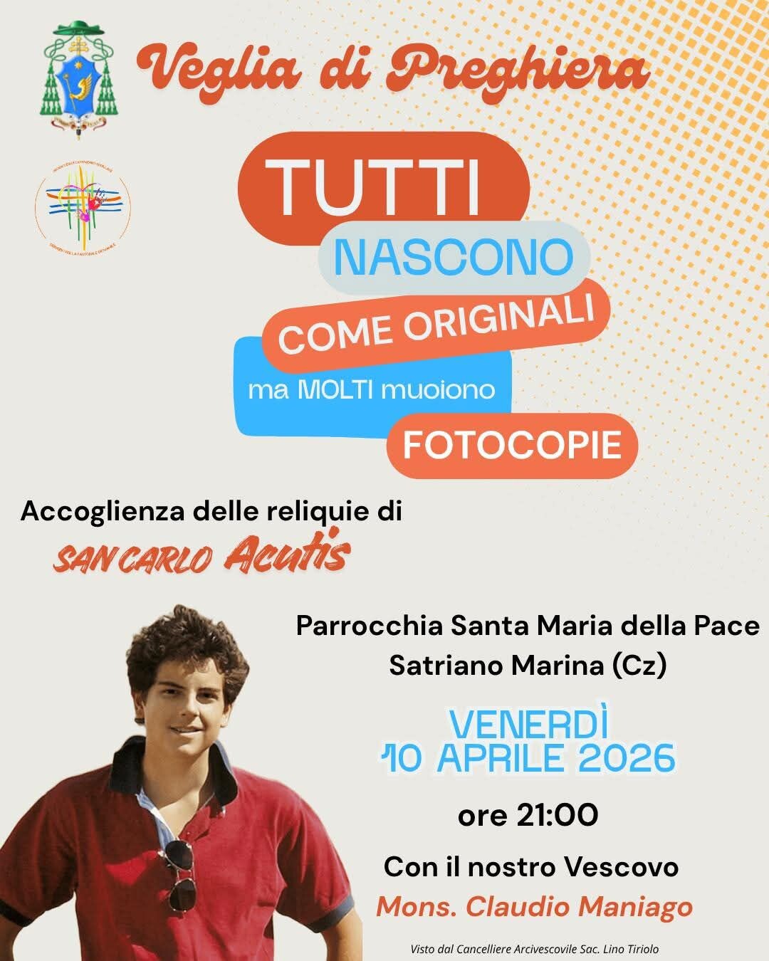 images Satriano, veglia di preghiera con le reliquie di San Carlo Acutis 