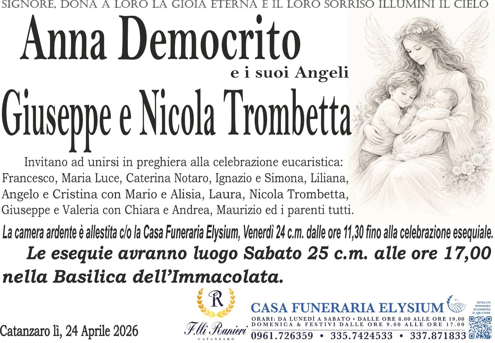 Catanzaro si prepara all'addio ad Anna e ai suoi bambini: i funerali alla Basilica dell'Immacolata